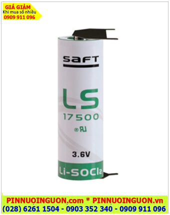 Saft LS17500 (chân thép 3 chấu hàn); Pin nuôi nguồn PLC Saft LS17500 lithium 3.6v A 3600mAh /Xuất xứ Pháp